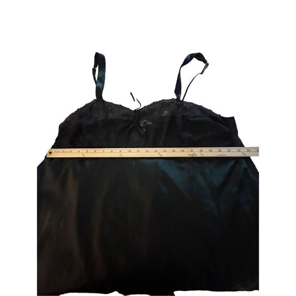 NWT Vintage Y2K Morgan Taylor Intimates Slip Chemise Lingerie Black 3X - Picture 4 of 13